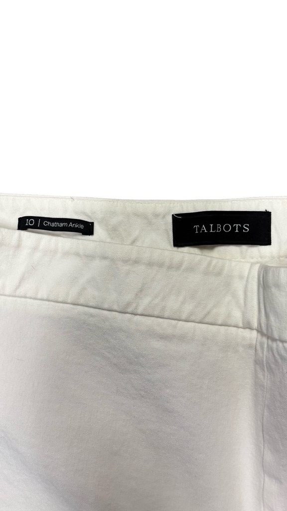 Size 10 Talbots Chatham Ankle Pants White