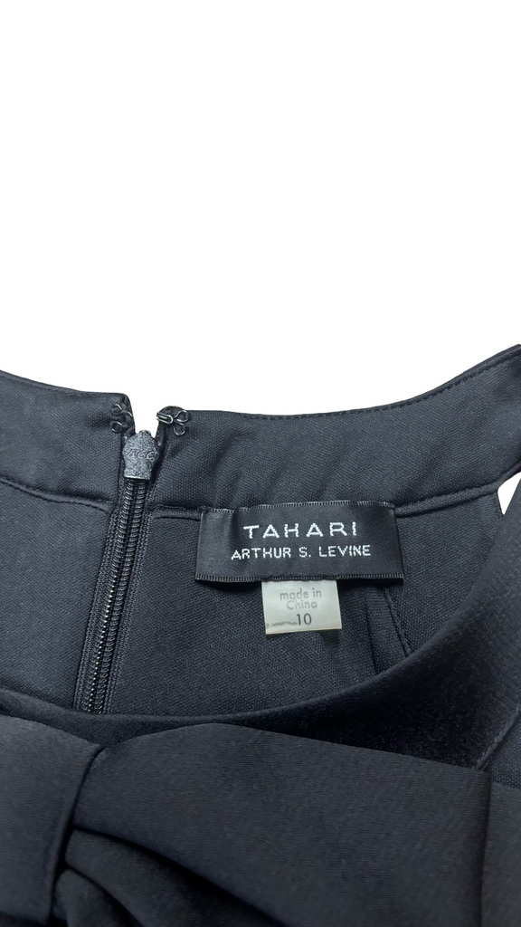Size 10 Tahari Arthur S. Levine Black Dress with Bow