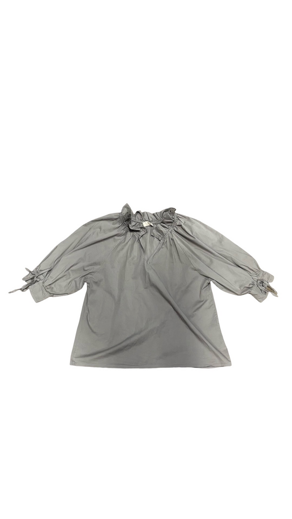 Medium Sofia Fashion Gray Ruffled Blouse