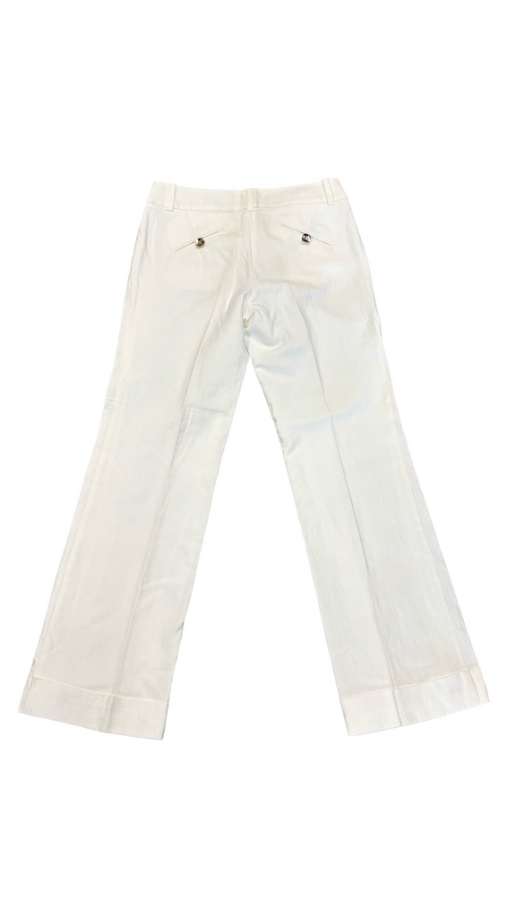 Size 6 Trina Turk Women's White Flared Pants