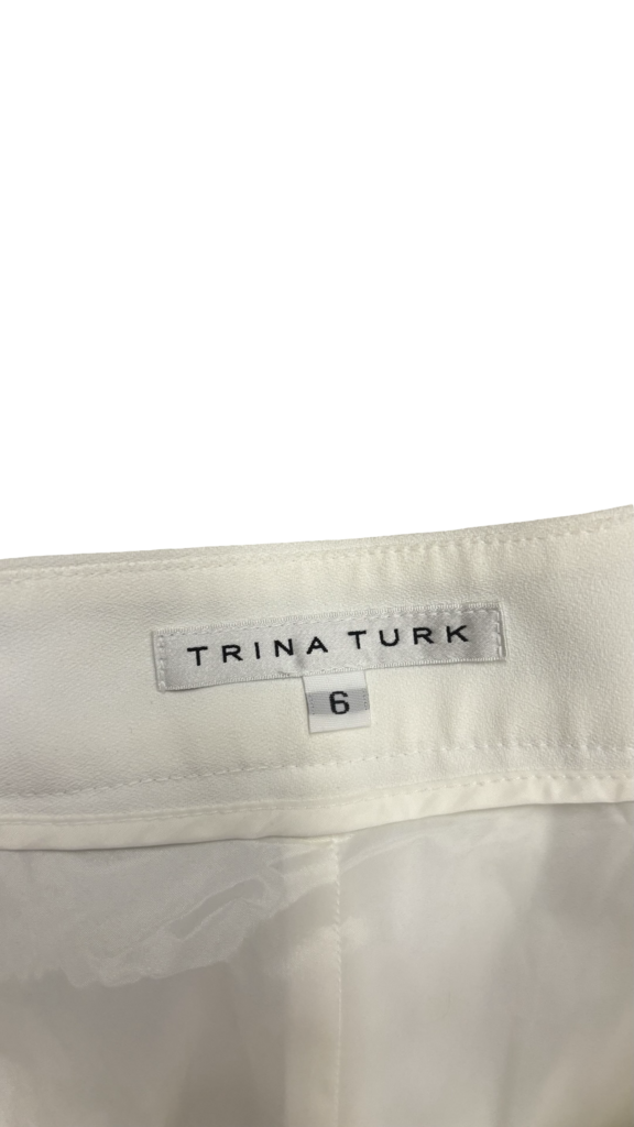 Size 6 Trina Turk Women's White Flared Pants