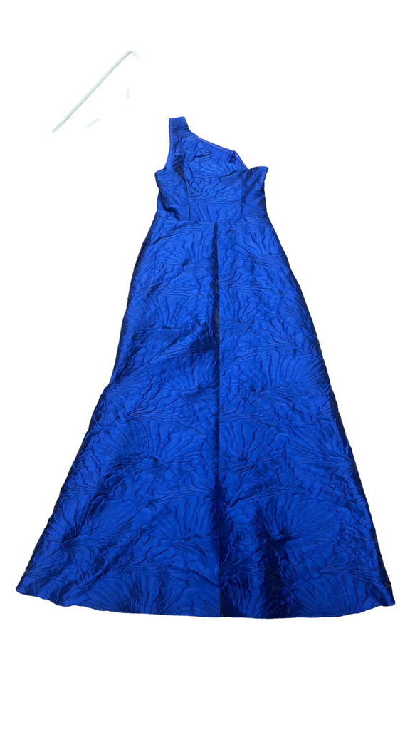Size 4 Aidan Mattox Blue One-Shoulder Evening Dress