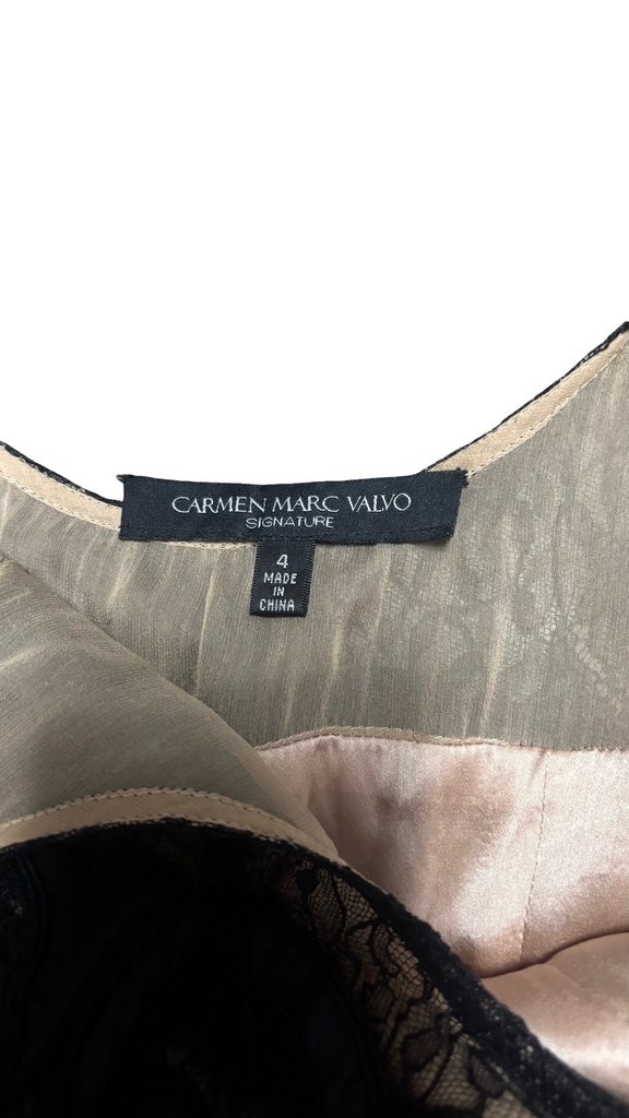 Size 2 Carmen Marc Valvo Signature Lace Dress