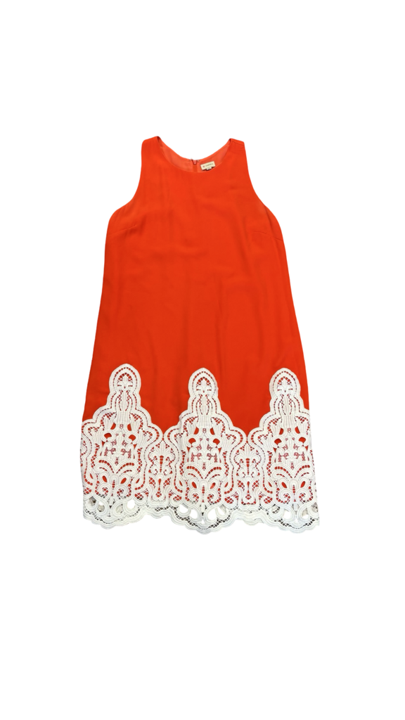 Large Cremeux Women's Orange Dress with Lace Detail