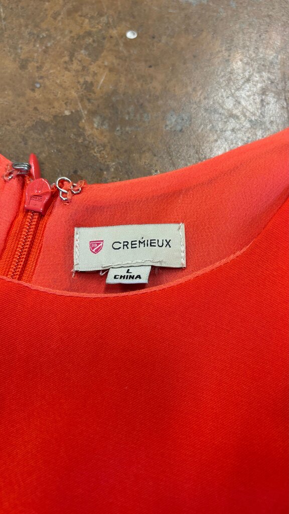 Large Cremeux Women's Orange Dress with Lace Detail