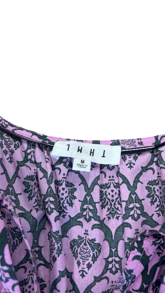 Medium THML Floral Print Ruffle Sleeve Dress