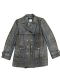 Size 42 Chanel 2007 Grey Wool Double Breasted Peacoat