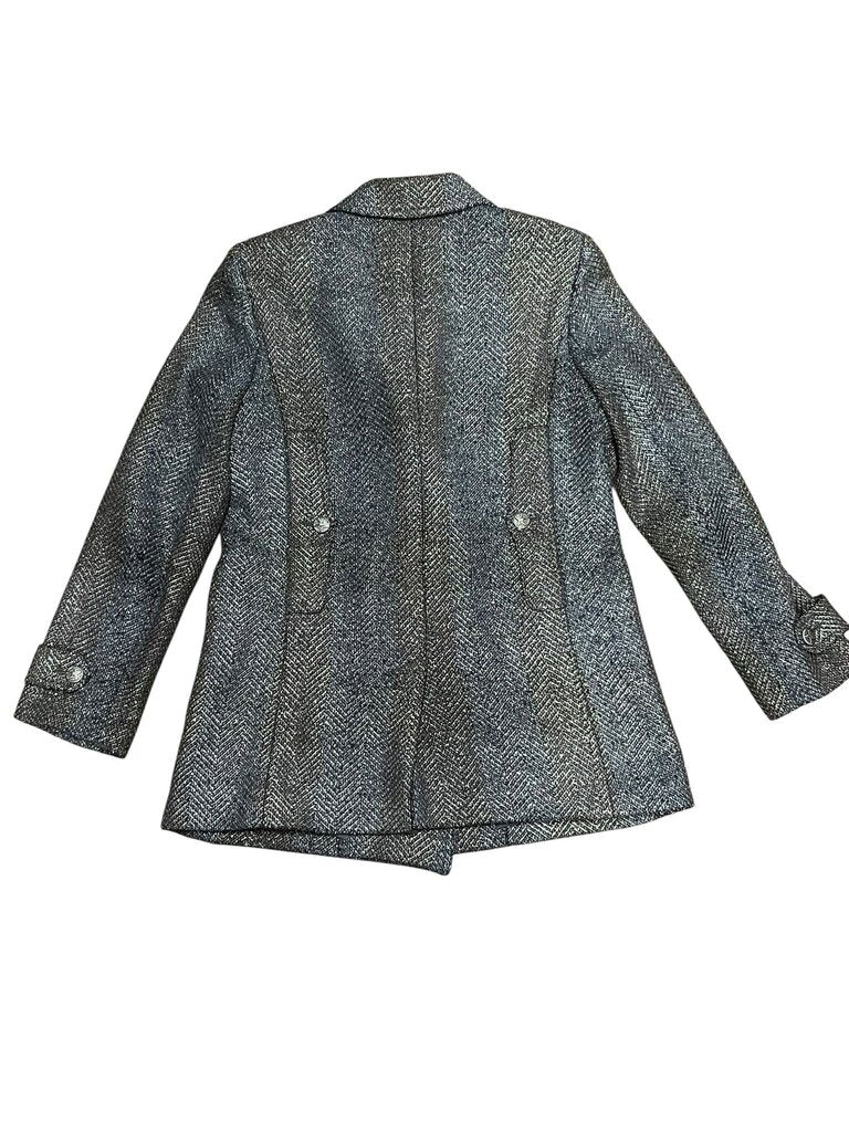 Size 42 Chanel 2007 Grey Wool Double Breasted Peacoat