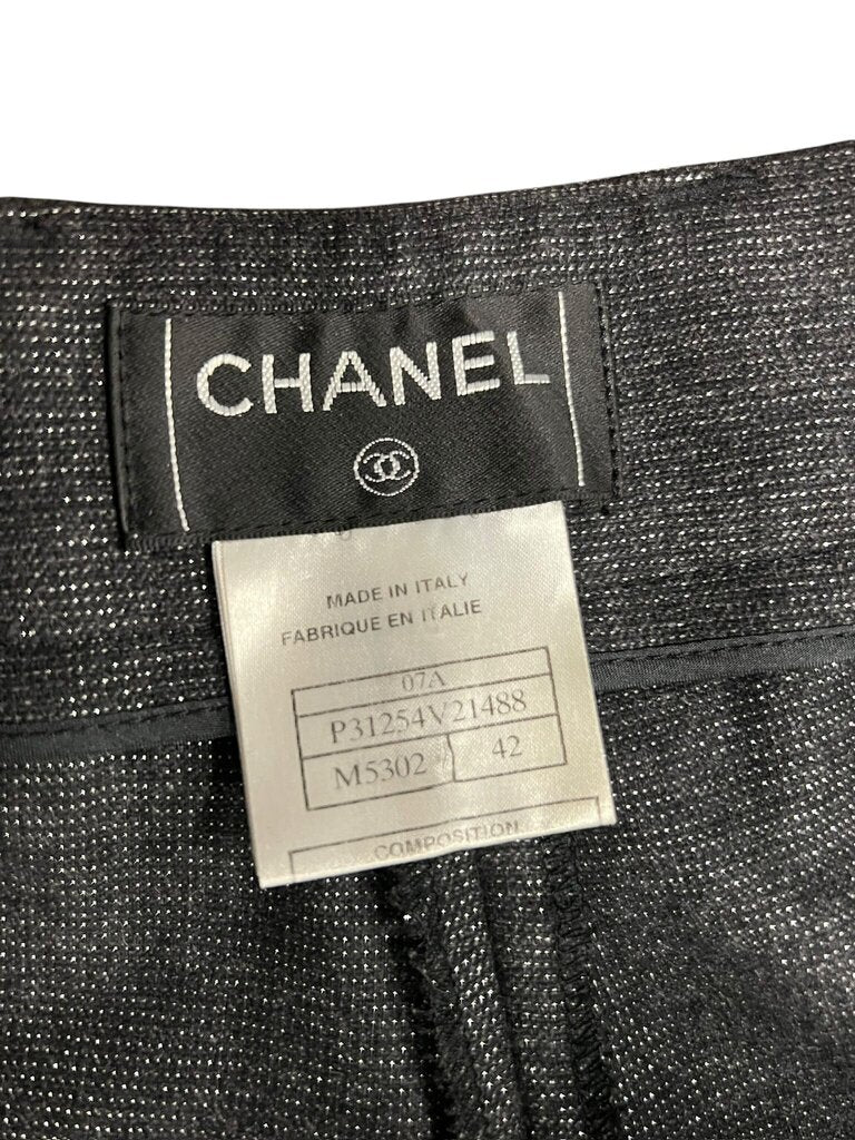 Size 42 Chanel Metallic Wide-Leg Trousers