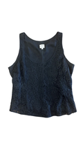 Size 10 Armani Collezioni Black Lace Floral Lace Tank Top
