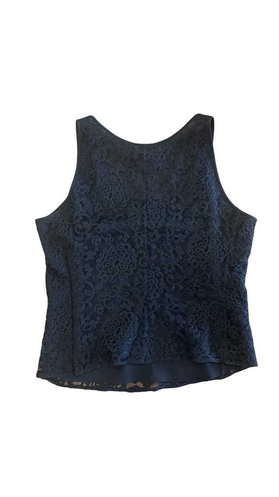 Size 10 Armani Collezioni Black Lace Floral Lace Tank Top