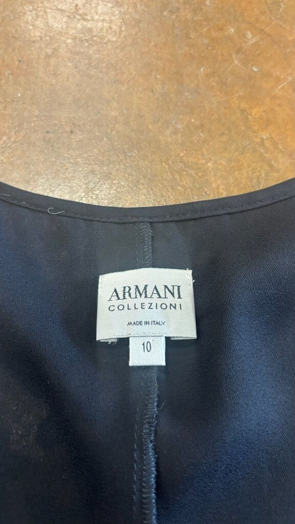 Size 10 Armani Collezioni Black Lace Floral Lace Tank Top