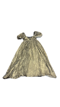 Small Moon River Metallic Gold Puff Sleeve Midi Dress