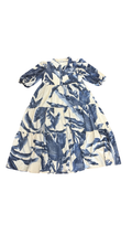 Medium TCEC Blue and White Leaf Print Dress