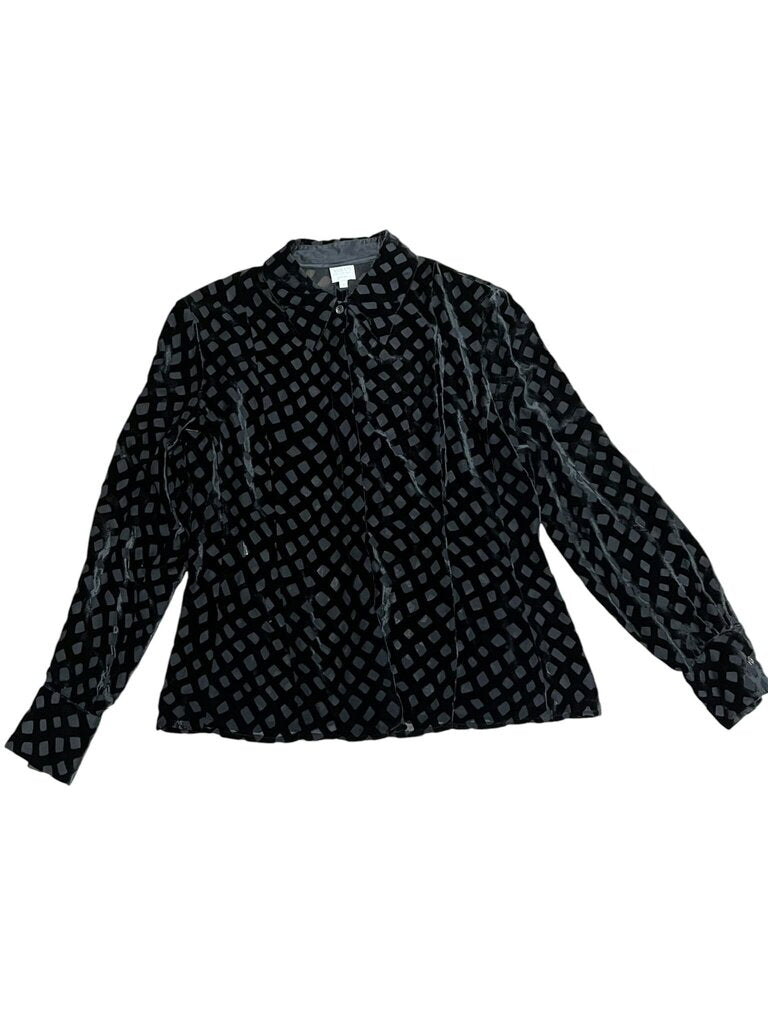 Size 10 Armani Collezioni Black Velvet Shirt