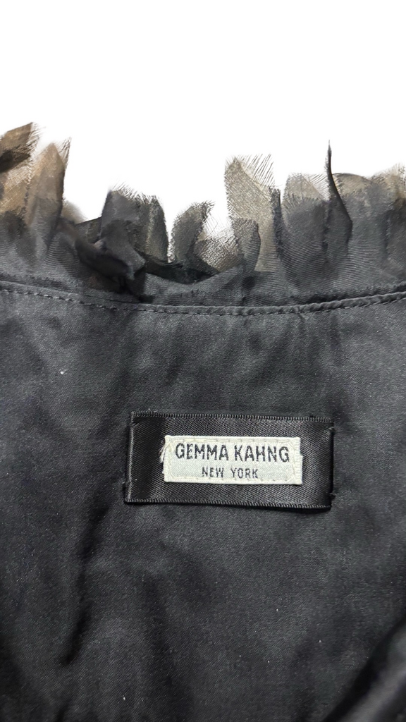 Gemma Kahng Black Feather -Like Bolero Capelet