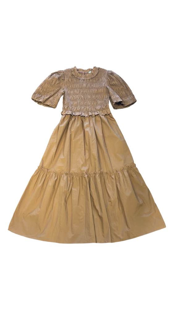 Small Moon River Brown Smocked Maxi Dress