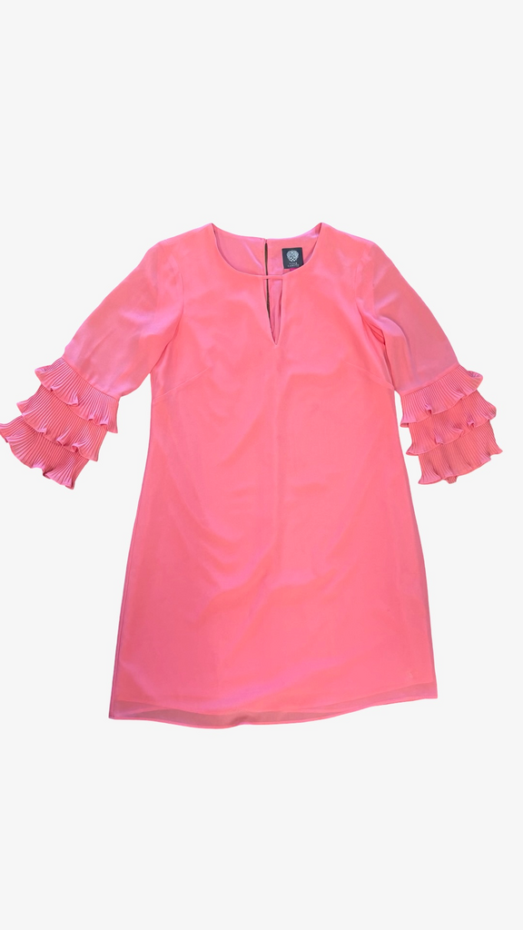Size 8 Vince Camuto Pink Dress with Ruffled Sleeves