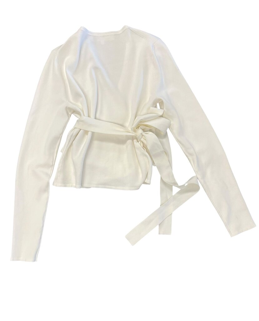 Size M- Diane von Furstenberg White Wrap Top