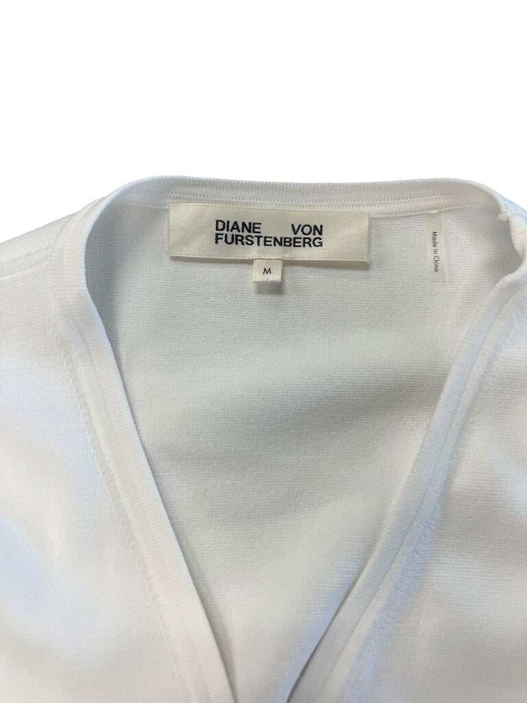 Size M- Diane von Furstenberg White Wrap Top
