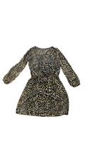 Size 6 Black House White Market Leopard Print Dress