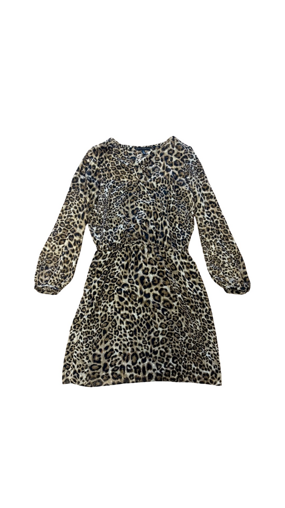 Size 6 Black House White Market Leopard Print Dress