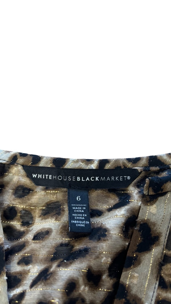Size 6 Black House White Market Leopard Print Dress