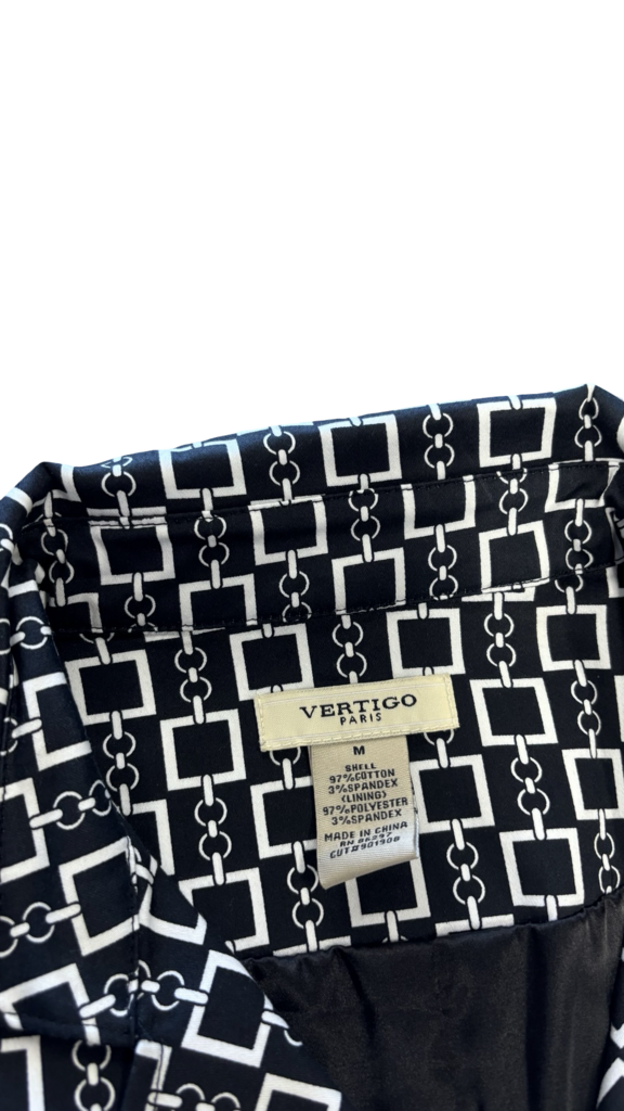 Medium Vertigo Paris Black and White Patterned Dress