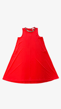 Size 4 Calvin Klein Orange A-Line Sleeveless Dress