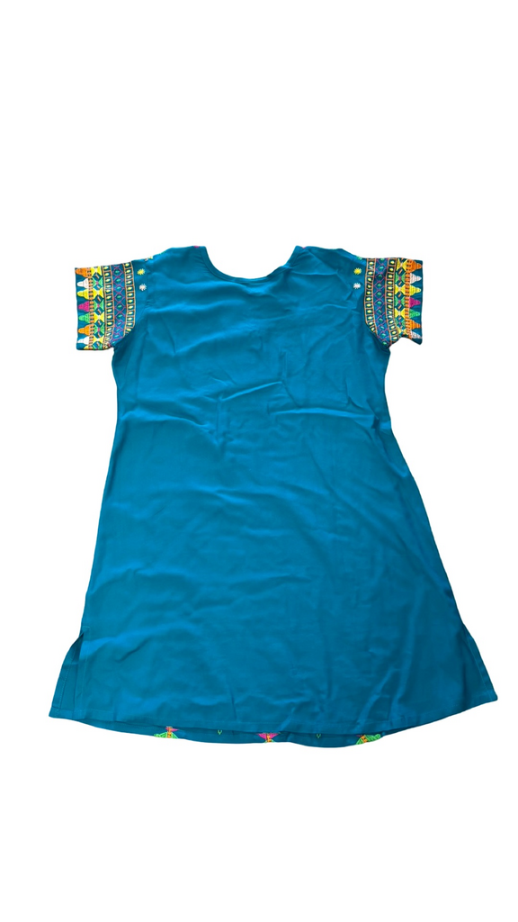 One Size Fits All Colorful Embroidered Bohemian Dress