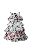 Size 8 SLNY Elegant Floral Ruffled Dress