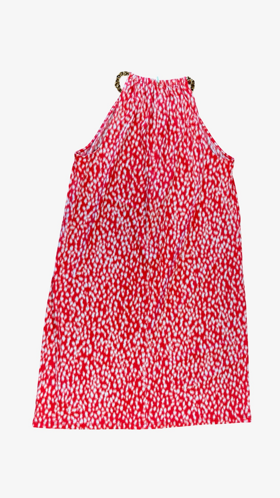 Medium Michael Kors Women's Red and White Printed Dress