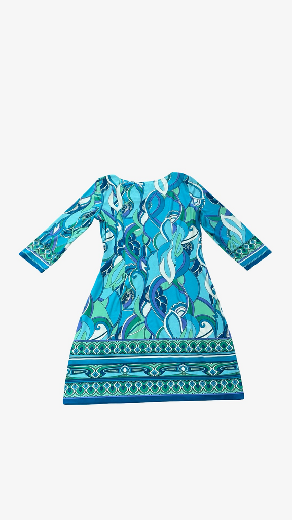 Size 8 London Times Turquoise Printed Dress