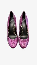 Size 7.5 Brian Atwood Purple Python Print Heels