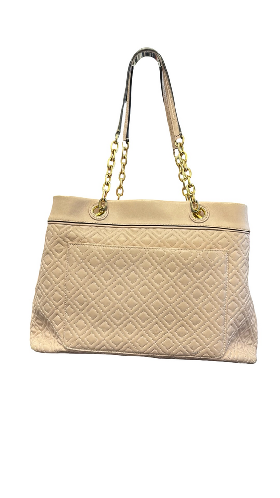 Tory Burch Quilted Pink Tote Bag