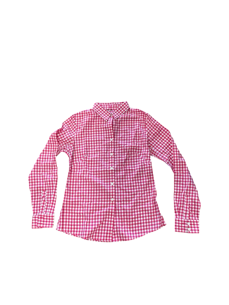 Size 10 Banana Republic Pink Gingham Button-Up Shirt