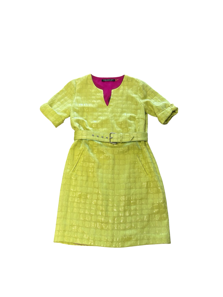 Size 6 Marc New York by Andrew Marc Lime Green Dress