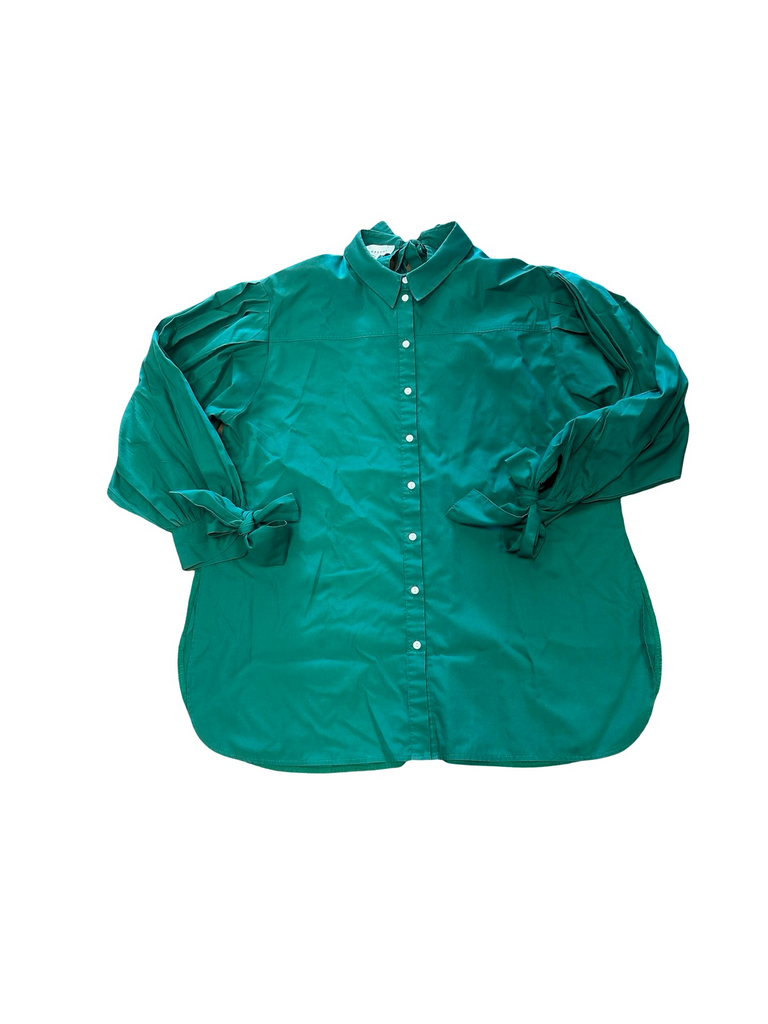 Size 8 Topshop Womens Green Button-Up Shirt