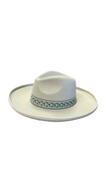 Mint Green Wide Brim Hat with Colorful Band