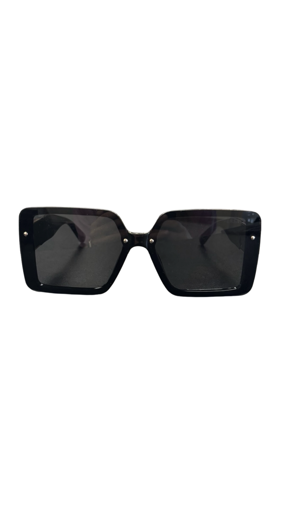Faux Versace Stylish Black Oversized Sunglasses