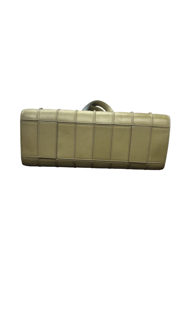 Max Mara Olive Green Leather Whitney Tote
