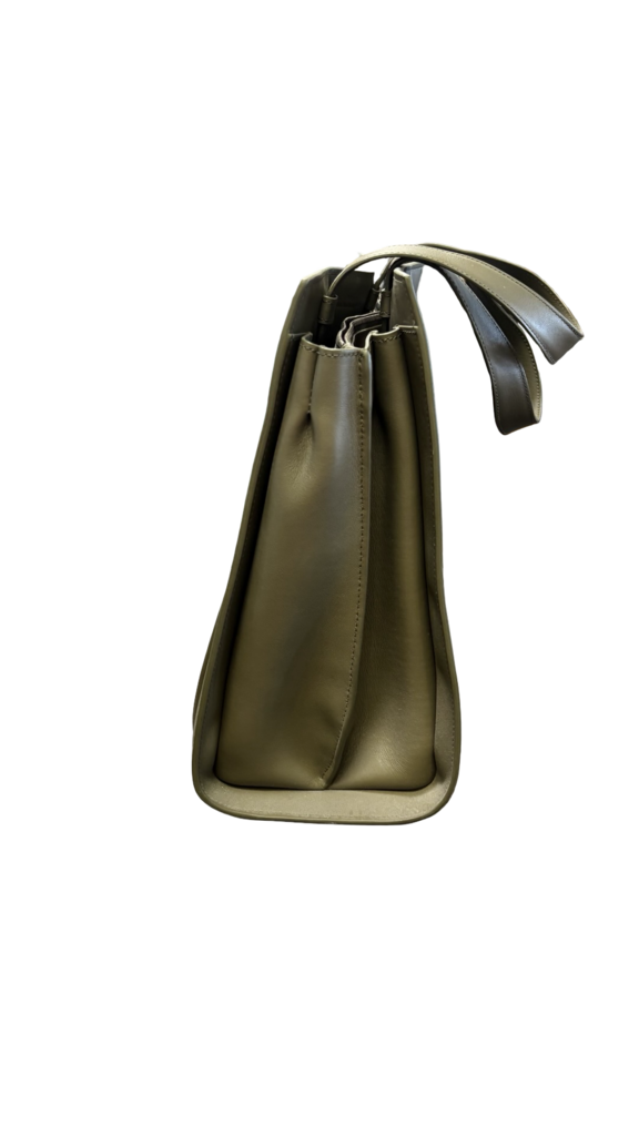 Max Mara Olive Green Leather Whitney Tote
