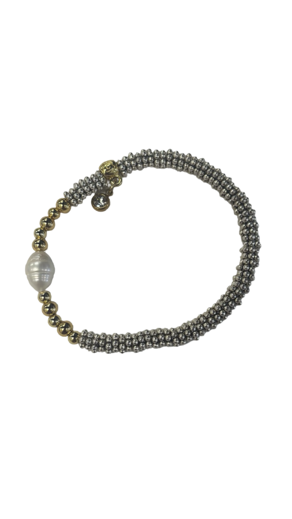 Elegant Beaded Bracelet with Pearl