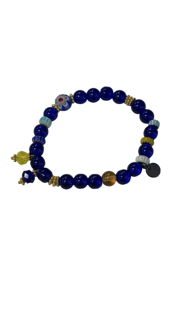 Beaded Blue and yellow Bracelet