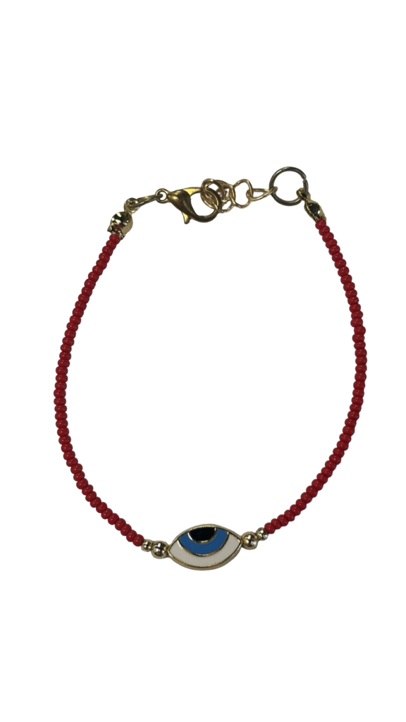 Red Beaded Eye Bracelet