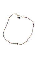 Colorful Beaded Necklace with Heart Charm