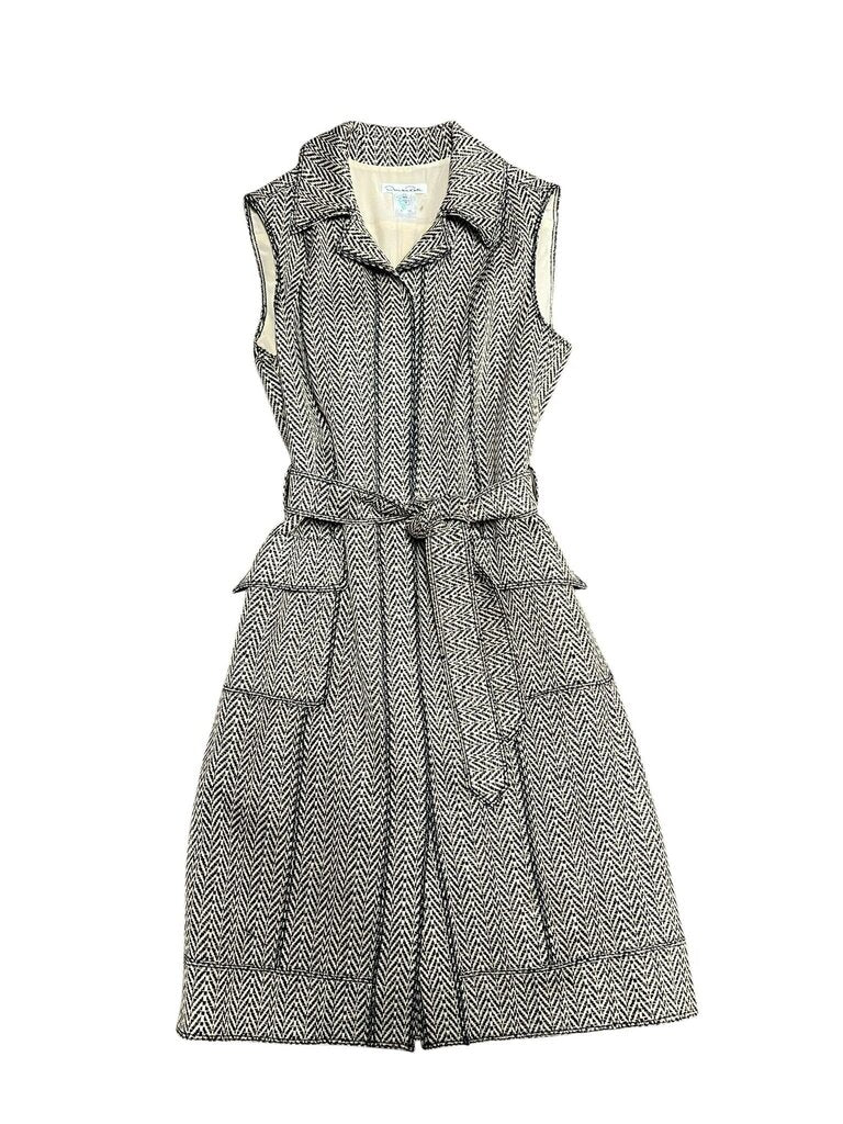Size 12- Oscar de la Renta Houndstooth Sleeveless Dress