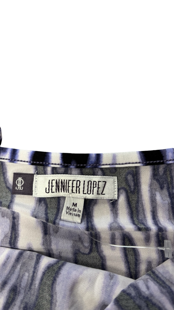 Medium Jennifer Lopez Women's Maxi Dress in Purple and White Abstract Print