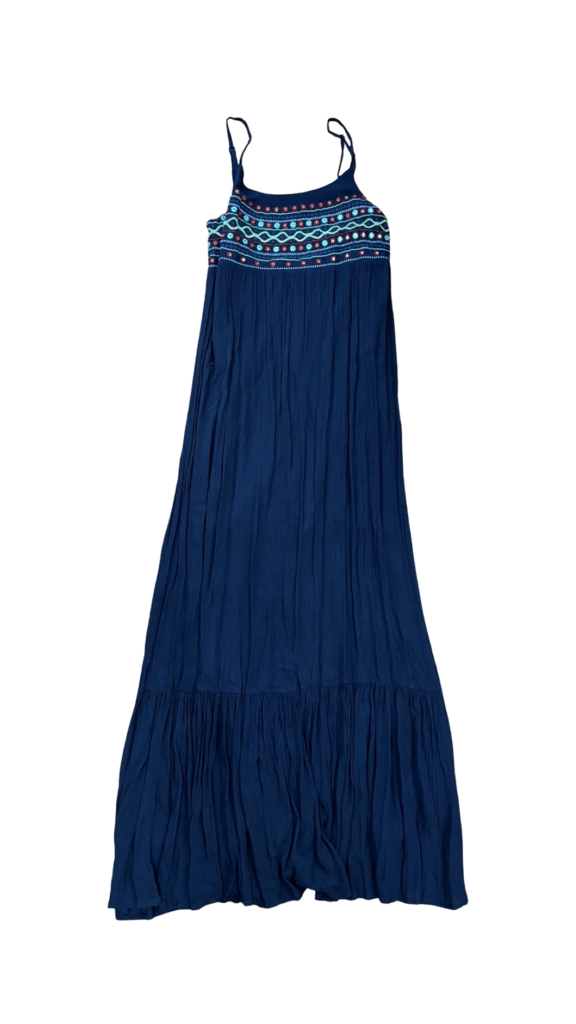 Medium Romeo + Juliet Couture Navy Blue Maxi Dress with Embroidery