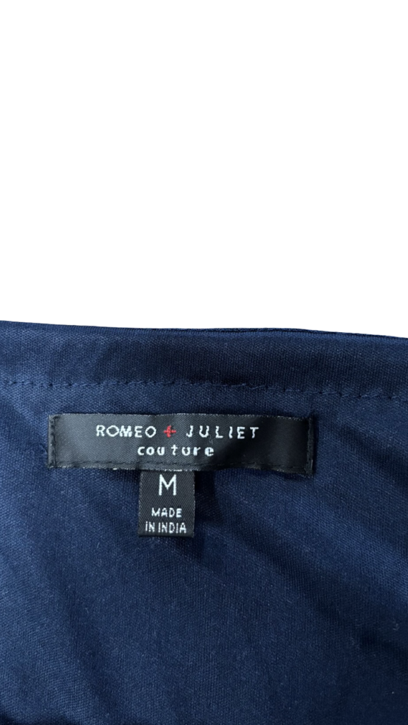 Medium Romeo + Juliet Couture Navy Blue Maxi Dress with Embroidery